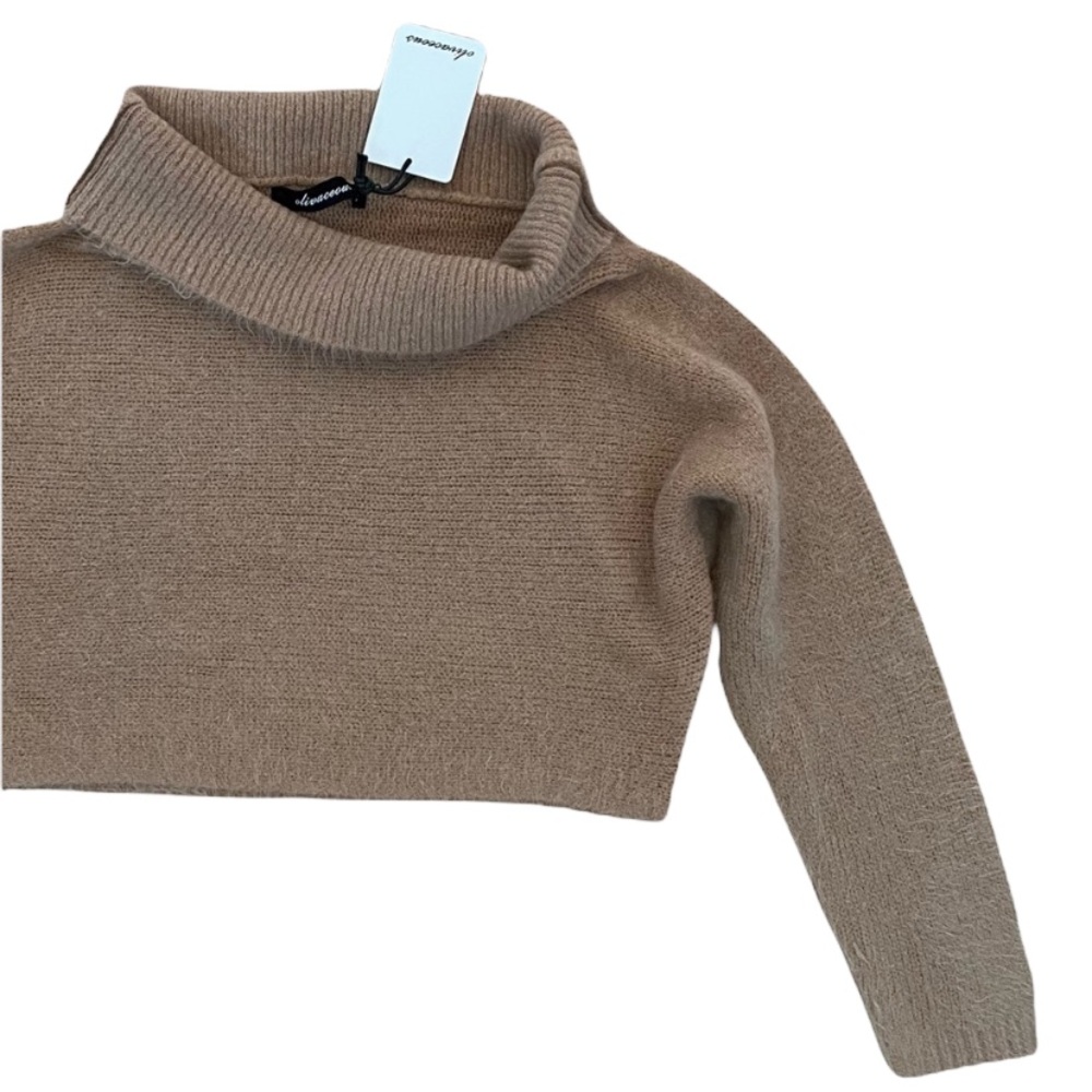 OLIVACEOUS CROPPED SWEATER New